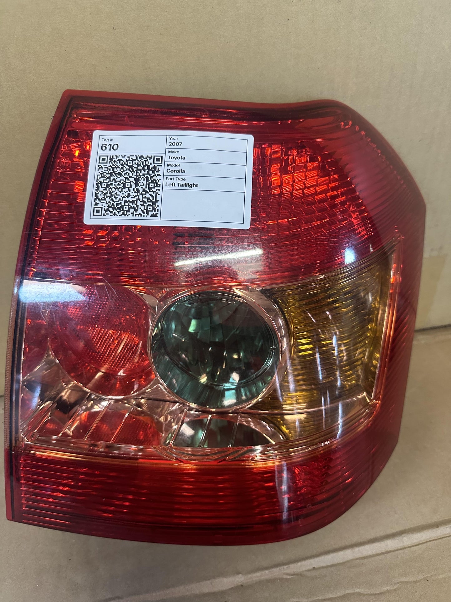 2007 Corolla Left Taillight