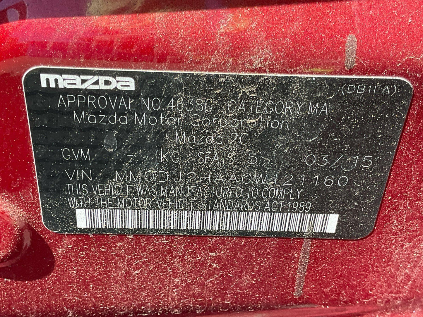 2015 Mazda Mazda2 DJ2HAA DJ2HAAHatchback
Mazda
Mazda2