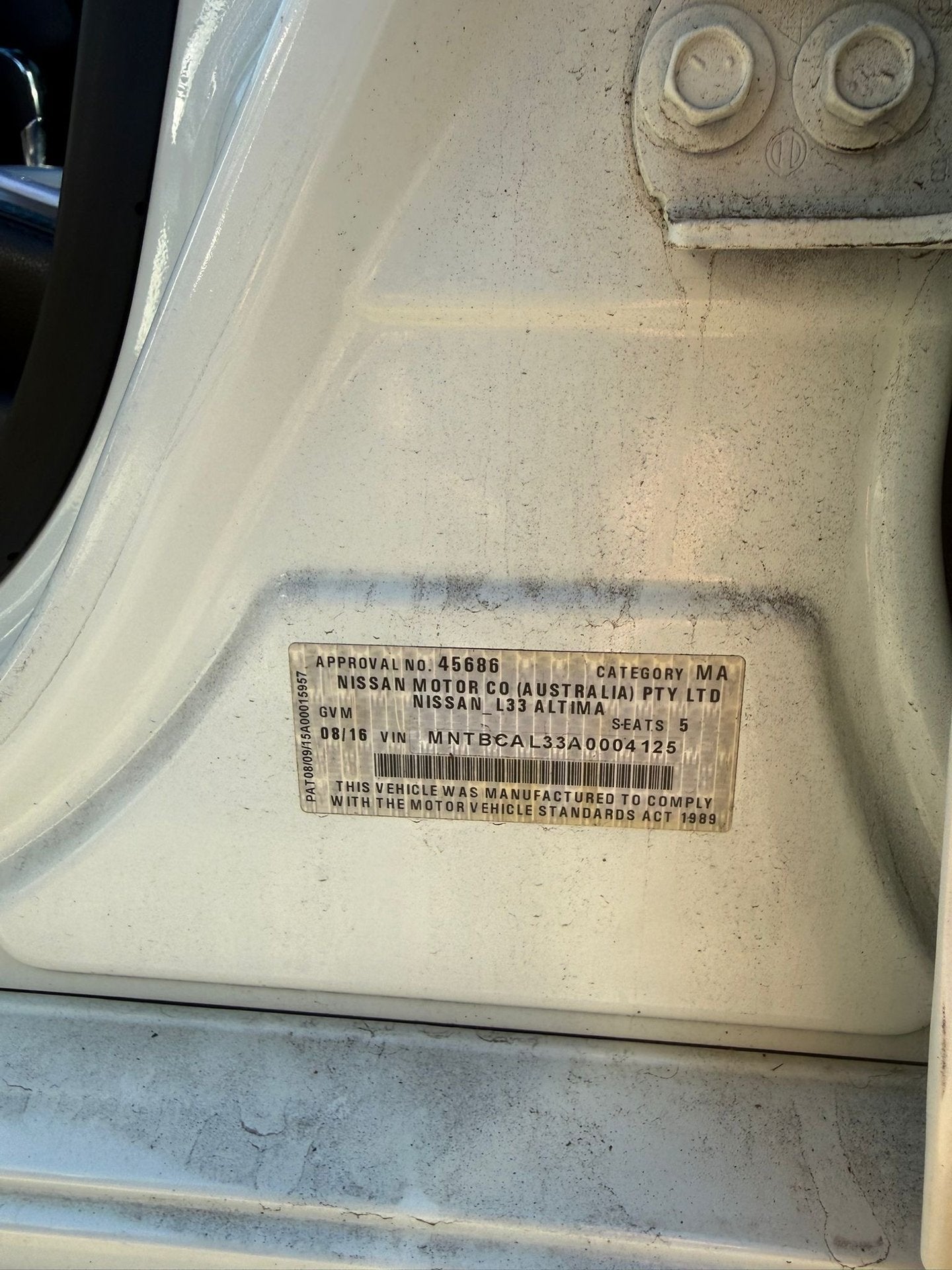 2014 Nissan Altima MNTBCAL33A0004125