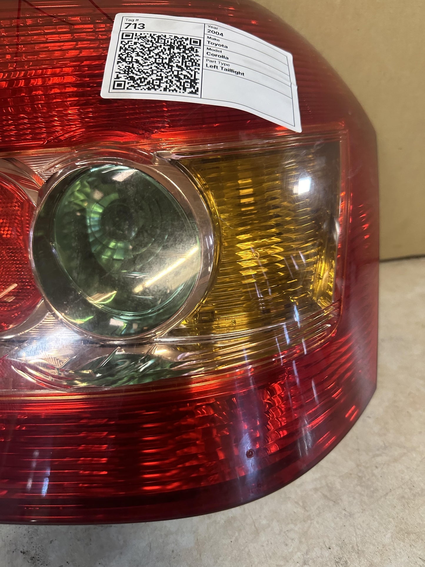 2004  Corolla Left Taillight