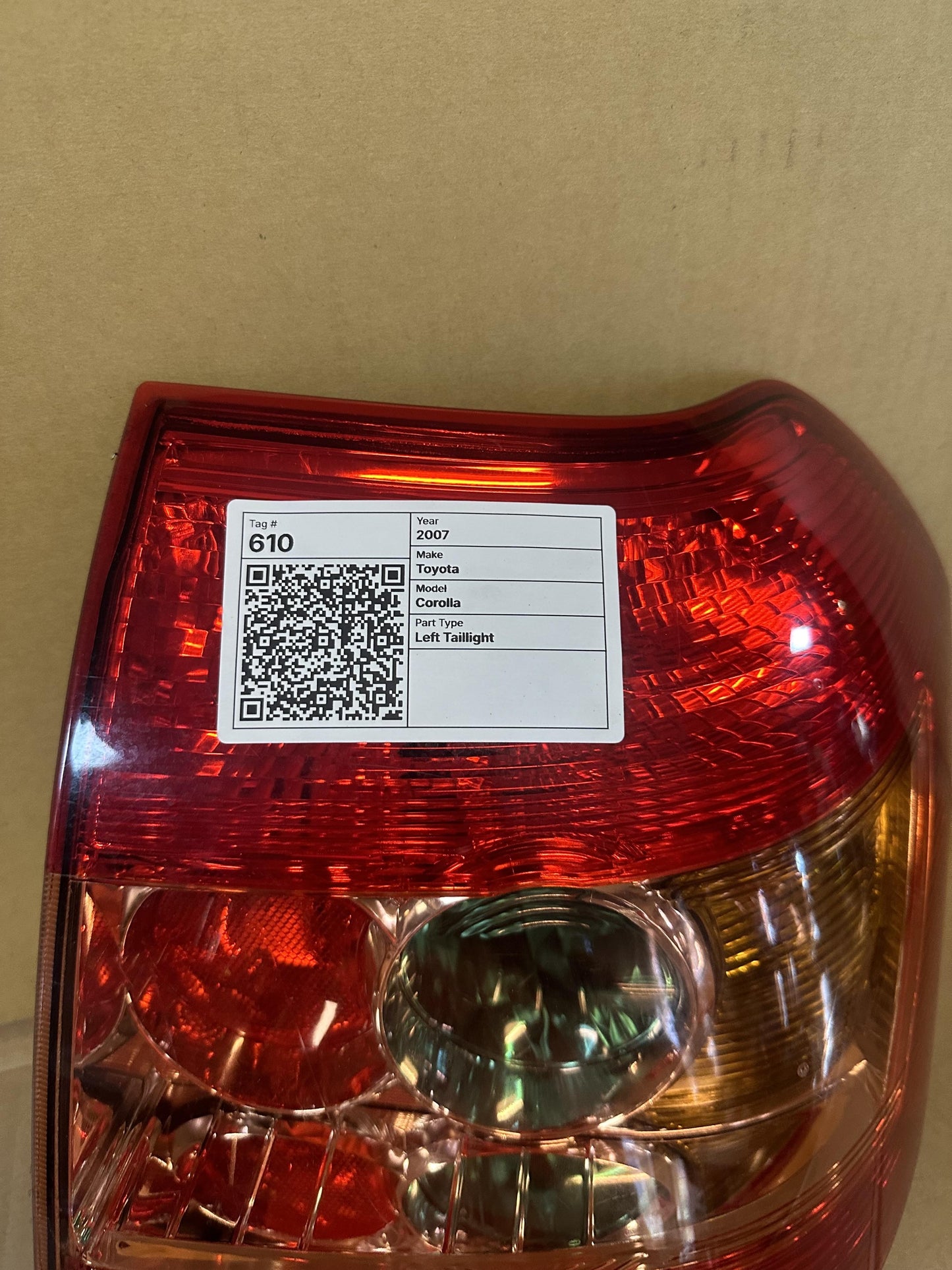 2007  Corolla Left Taillight