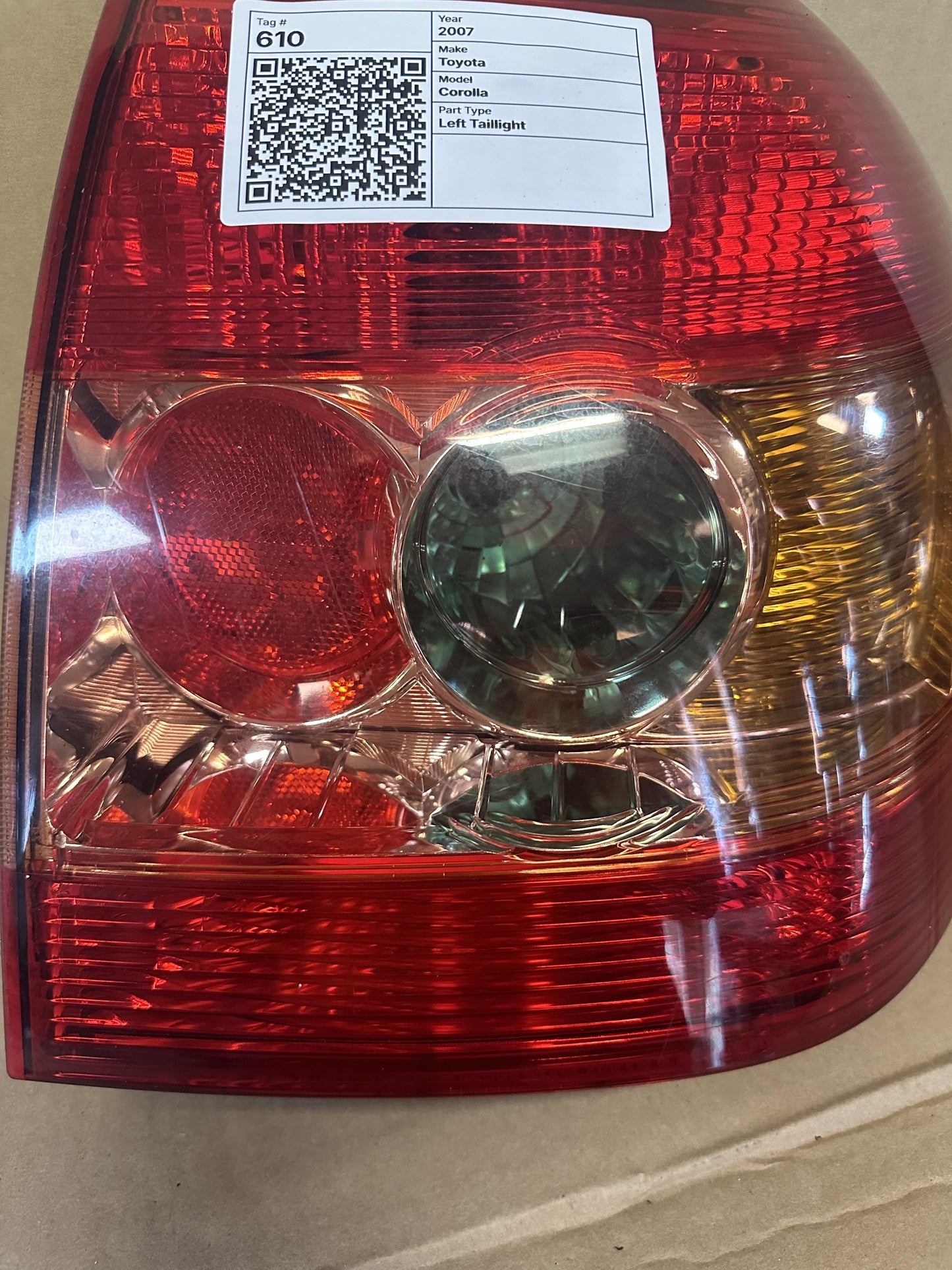 2007  Corolla Left Taillight