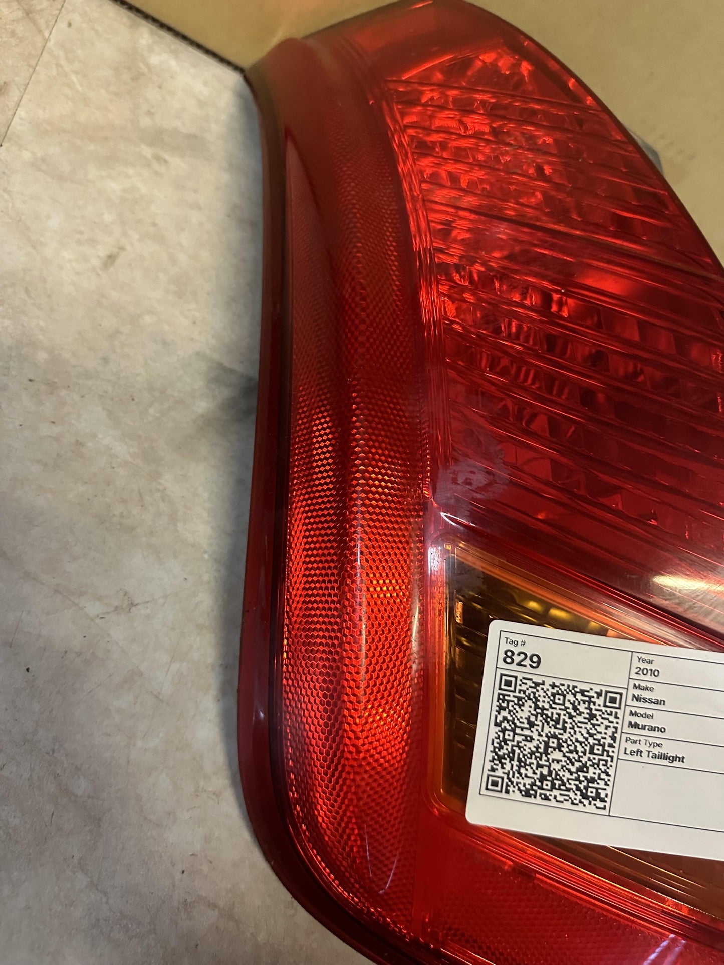 2010  Murano Left Taillight