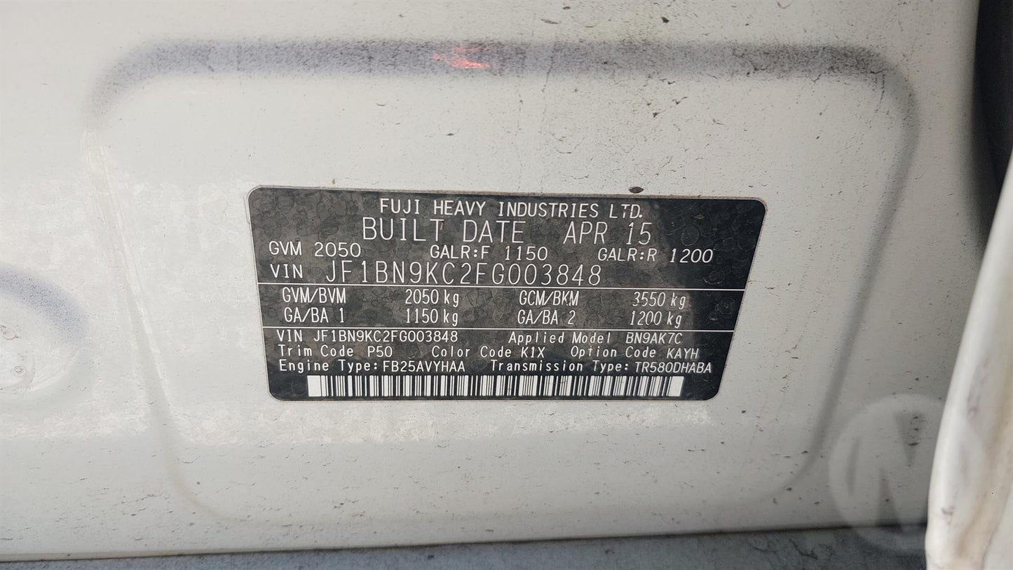 2015 Subaru Liberty VI BN