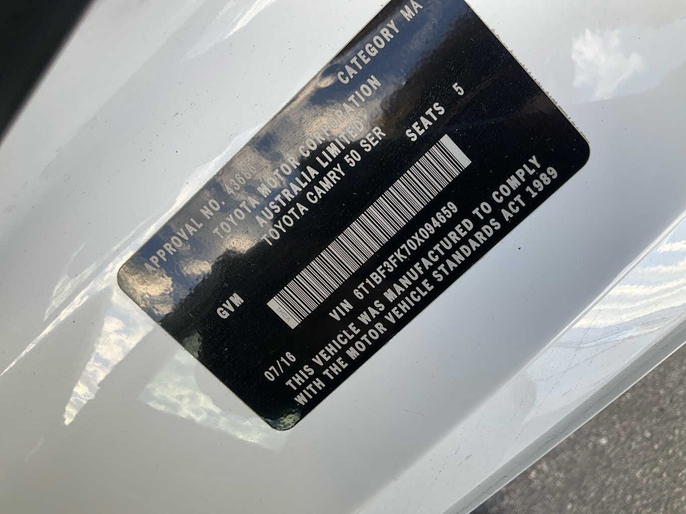 2016 Toyota Camry  XV50Sedan 
Toyota
Camry