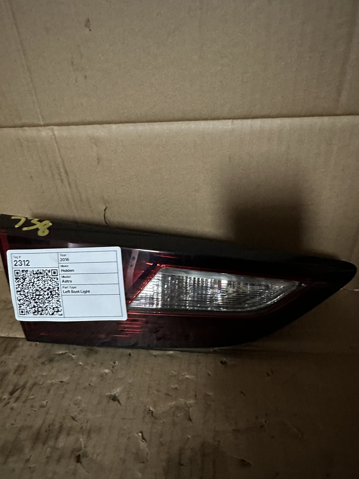 2016 Holden Astra BK Hatchback Left Boot Light 39032993