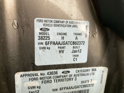 2012 Ford Territory TS SZStation Wagon 
Ford
Territory