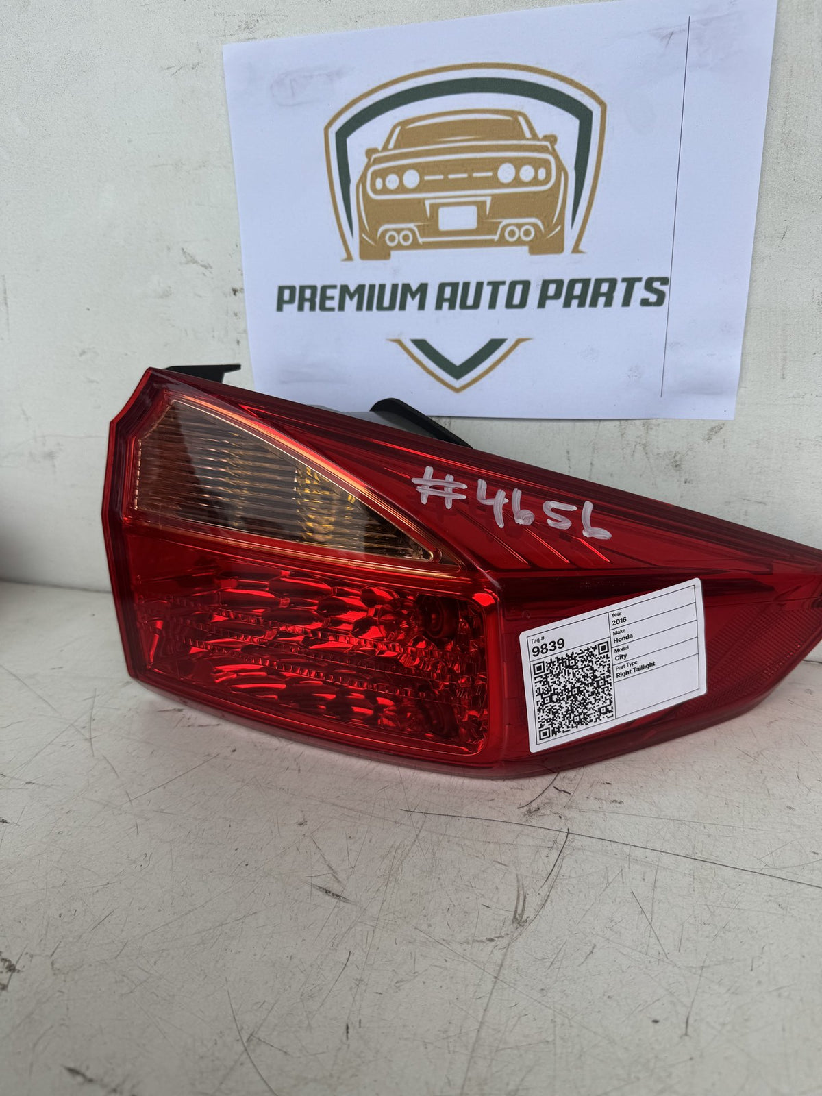 2016 Honda City Right Taillight