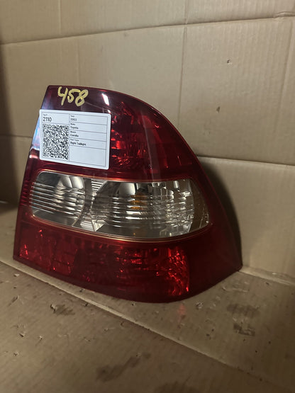 2003 Toyota Corolla E120 Sedan Right Taillight 12280