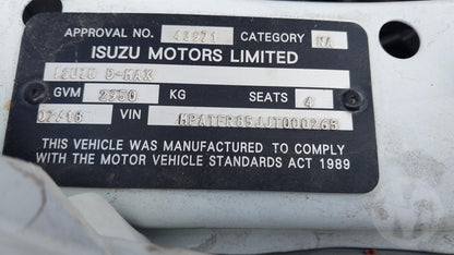 2018 Isuzu D-Max TFS