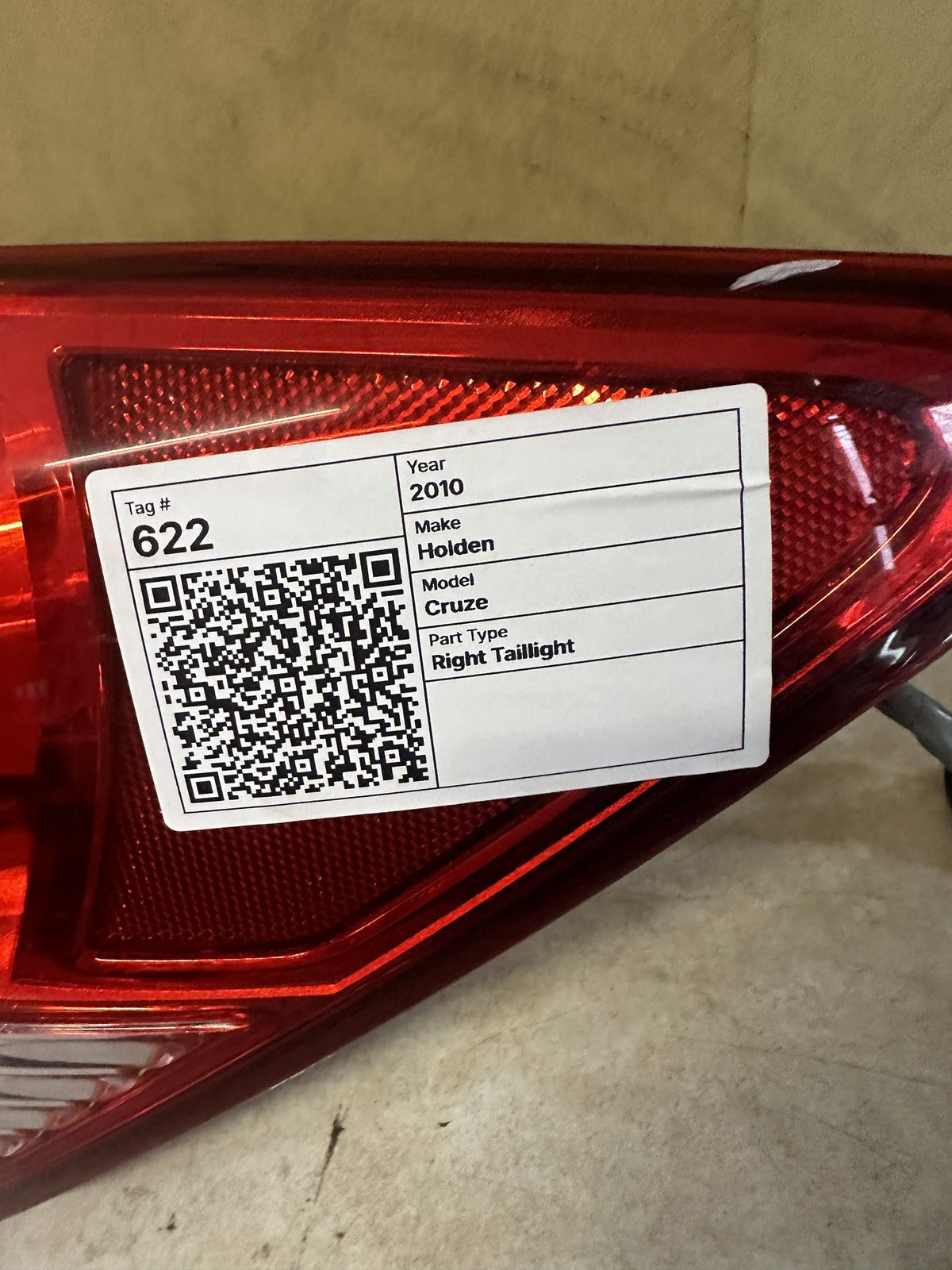 2010 Holden Cruze Cruze Right Taillight 12414