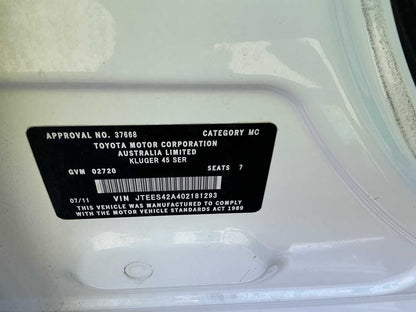 2011 Toyota Kluger Grande U40