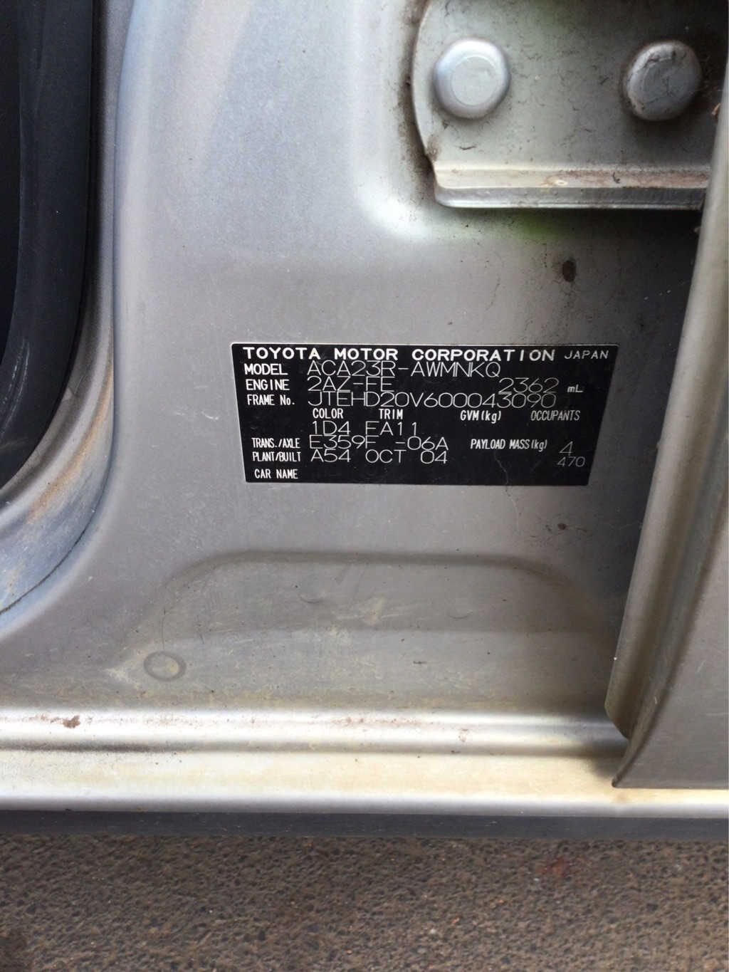 2004 Toyota RAV4 A20