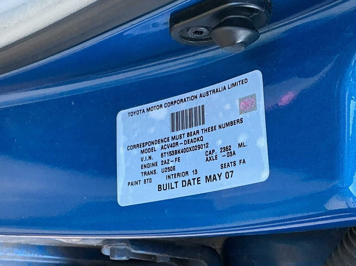 2007 Toyota Camry Altise XV40