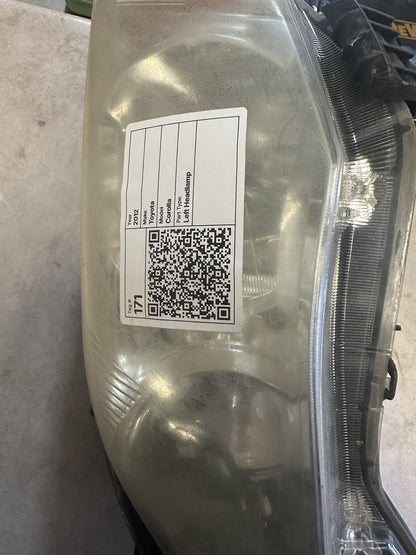 2012 Toyota Corolla Left Headlight