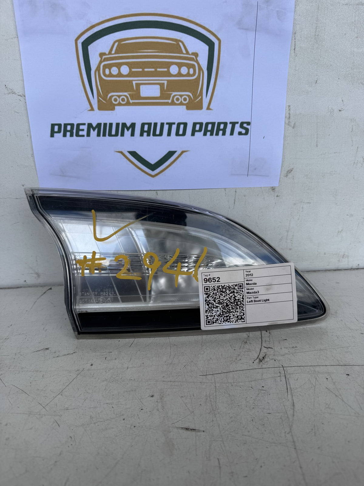 2012 Mazda Mazda3 Hatchback Left Boot Light
