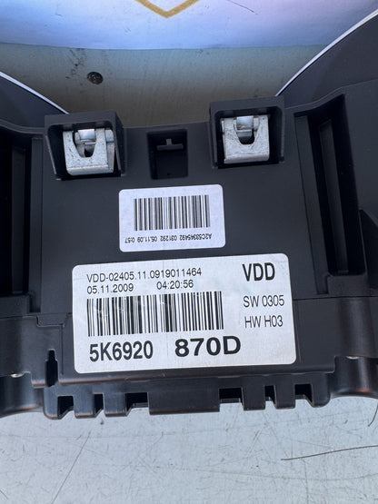 2010 Volkswagen Golf MK6- 5K Station Wagon Instrument Cluster