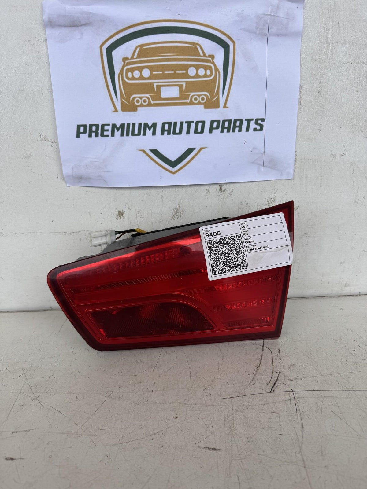 2012 Kia Cerato TD Hatchback Right Boot Light