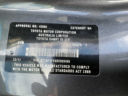 2011 Toyota Camry XV50