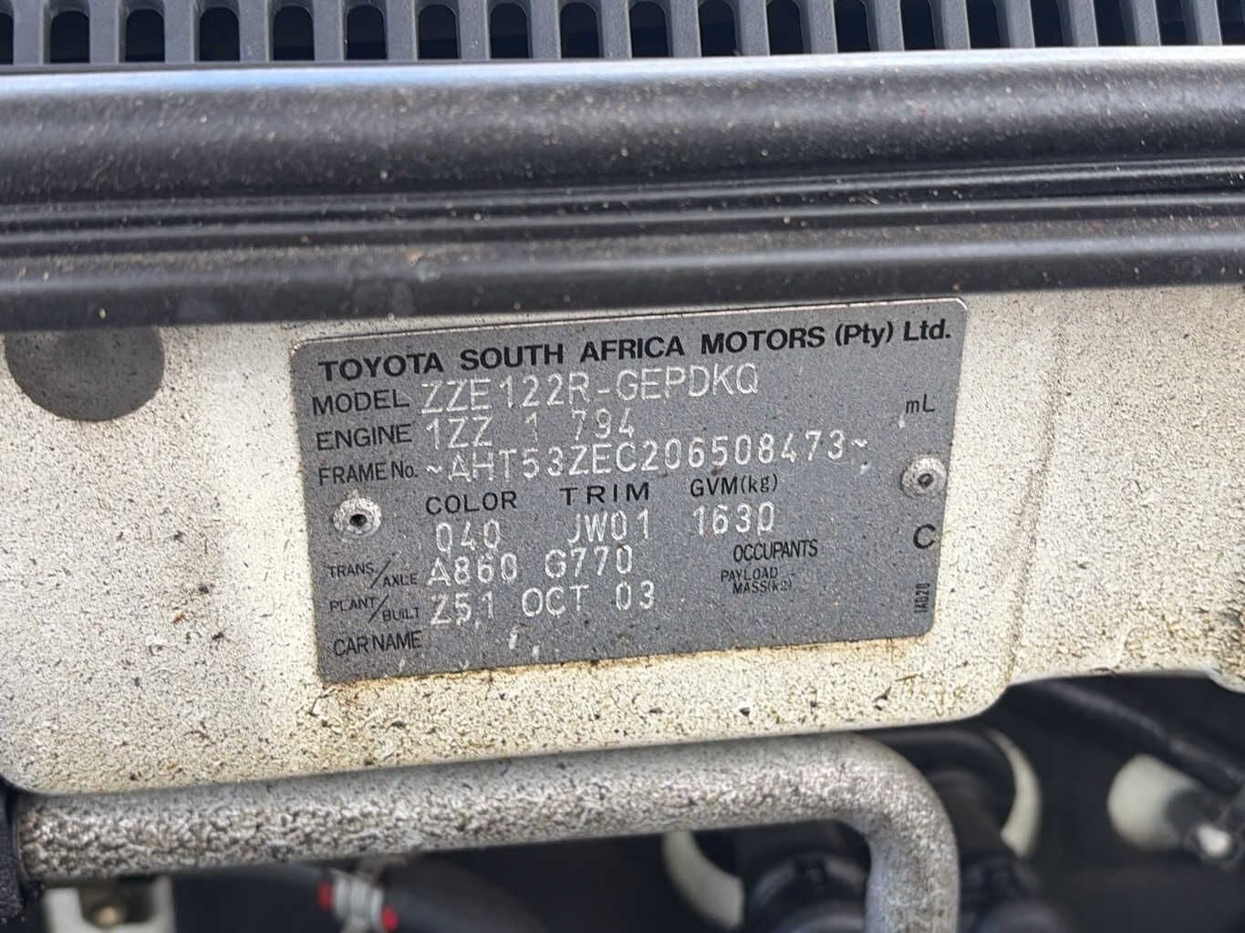 2003 Corolla