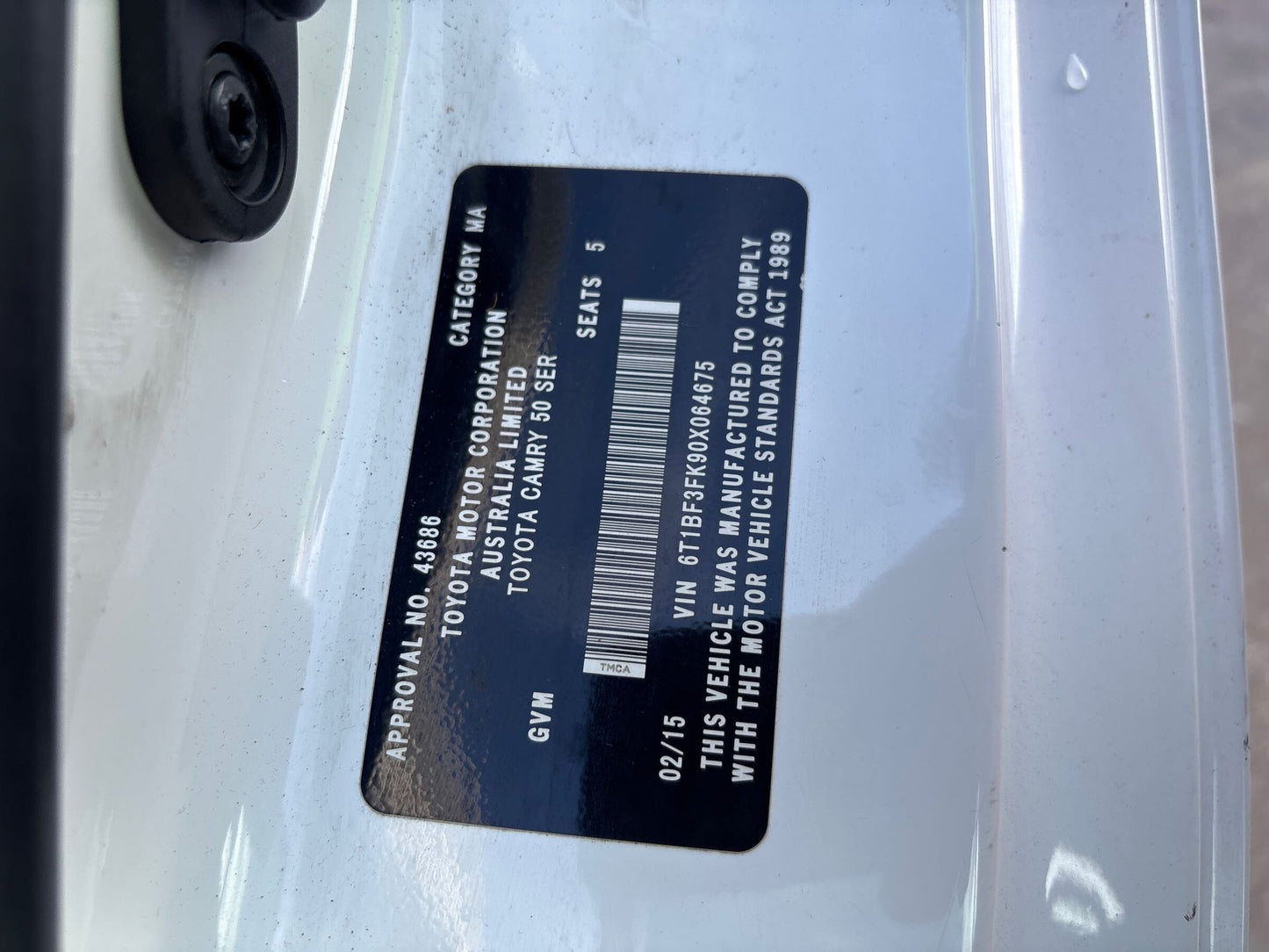 2015 Toyota Camry Altise XV50
