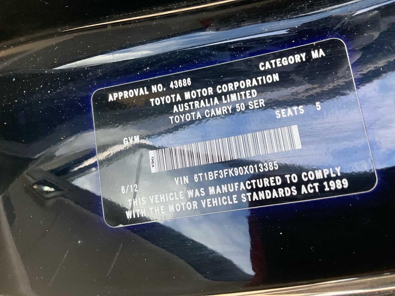2012 Toyota Camry XV50