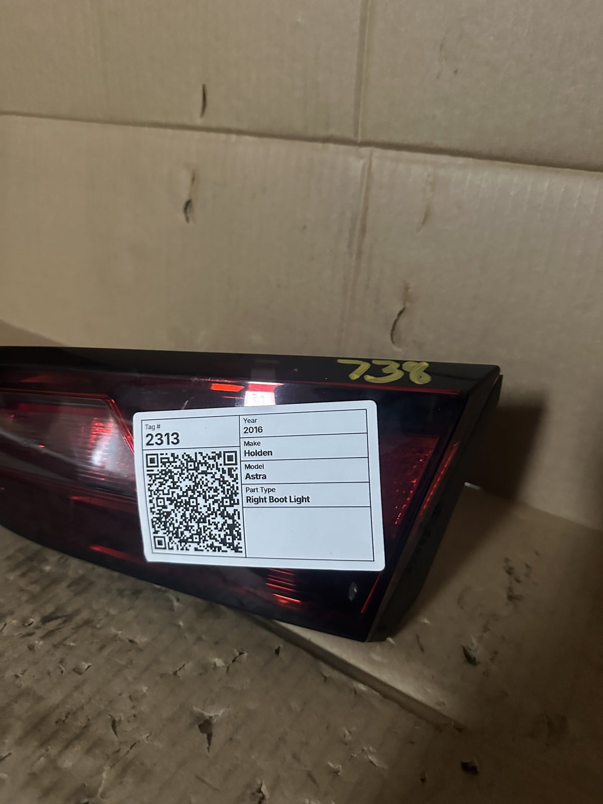 2016 Holden Astra BK Hatchback Right Boot Light 39032993