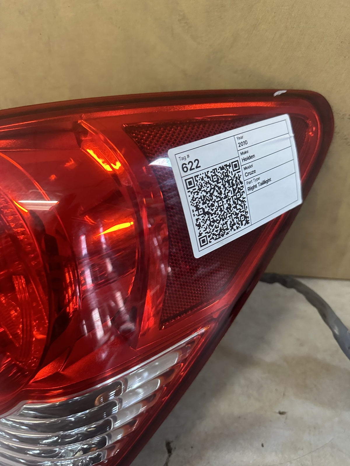 2010 Holden Cruze Cruze Right Taillight 12414