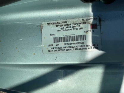2009 Toyota Camry Altise XV40