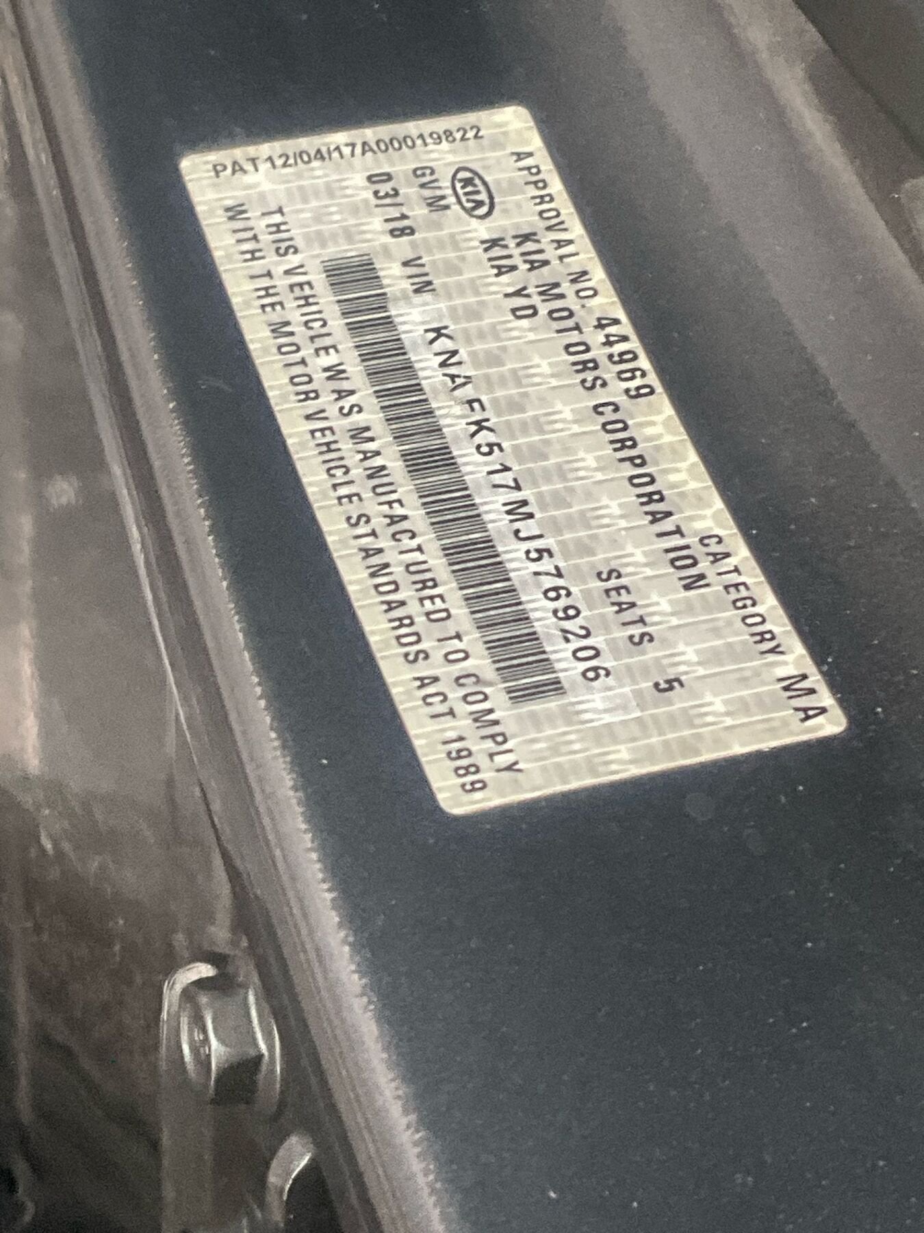 2018 Kia Cerato S YD