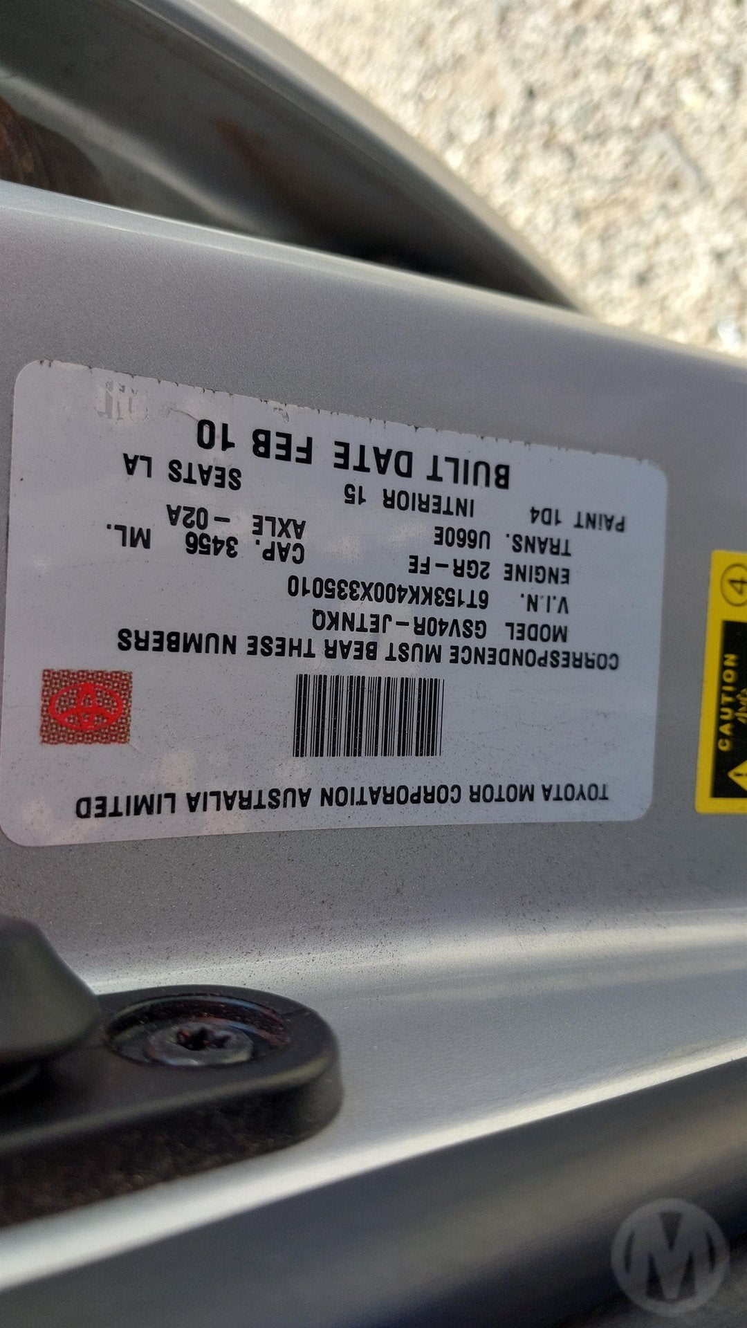 2010 Toyota Aurion