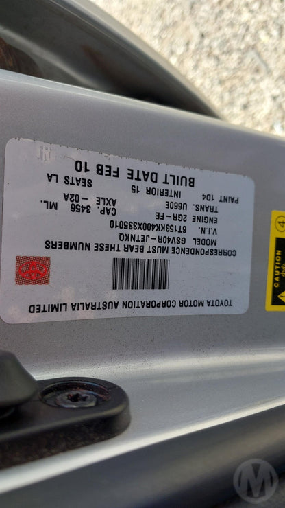 2010 Toyota Aurion