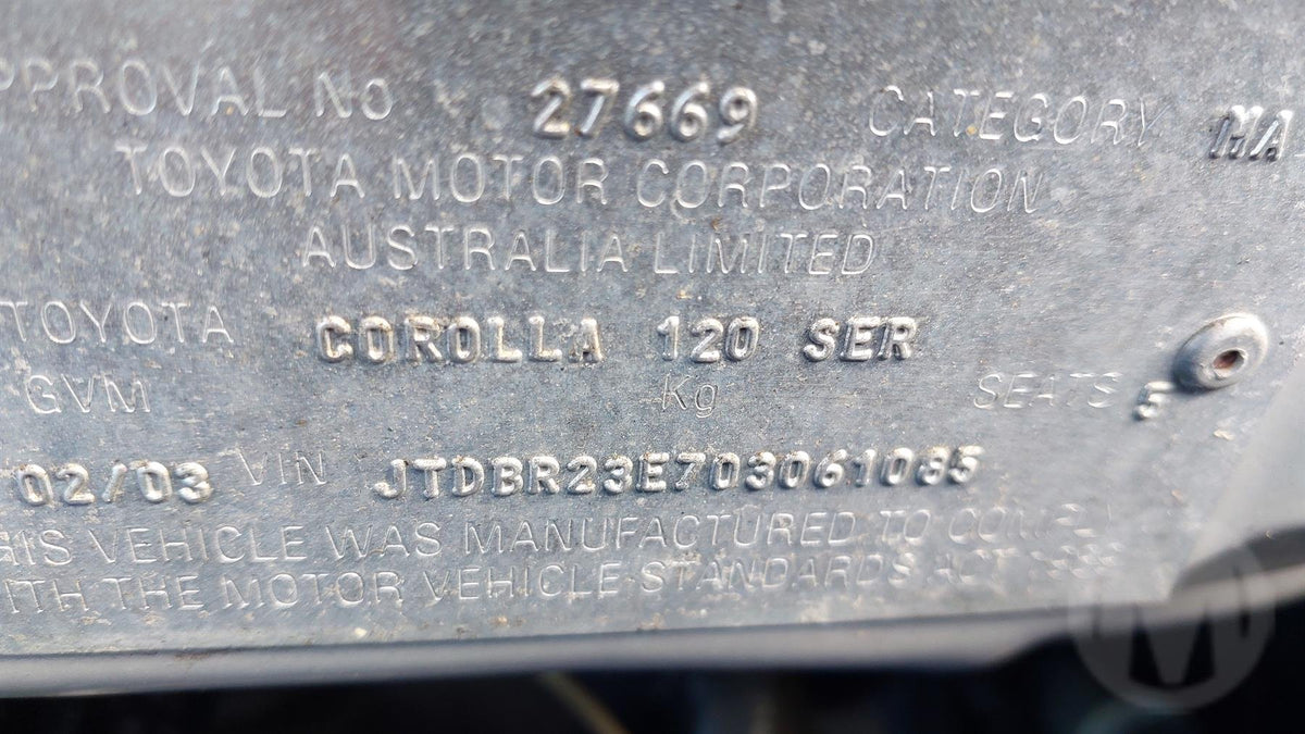 2002 Toyota Corolla Ascent E120