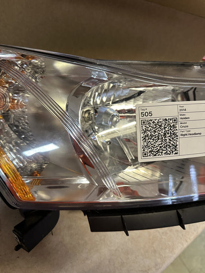 2014 Holden Cruze Cruze Right Headlight 12413