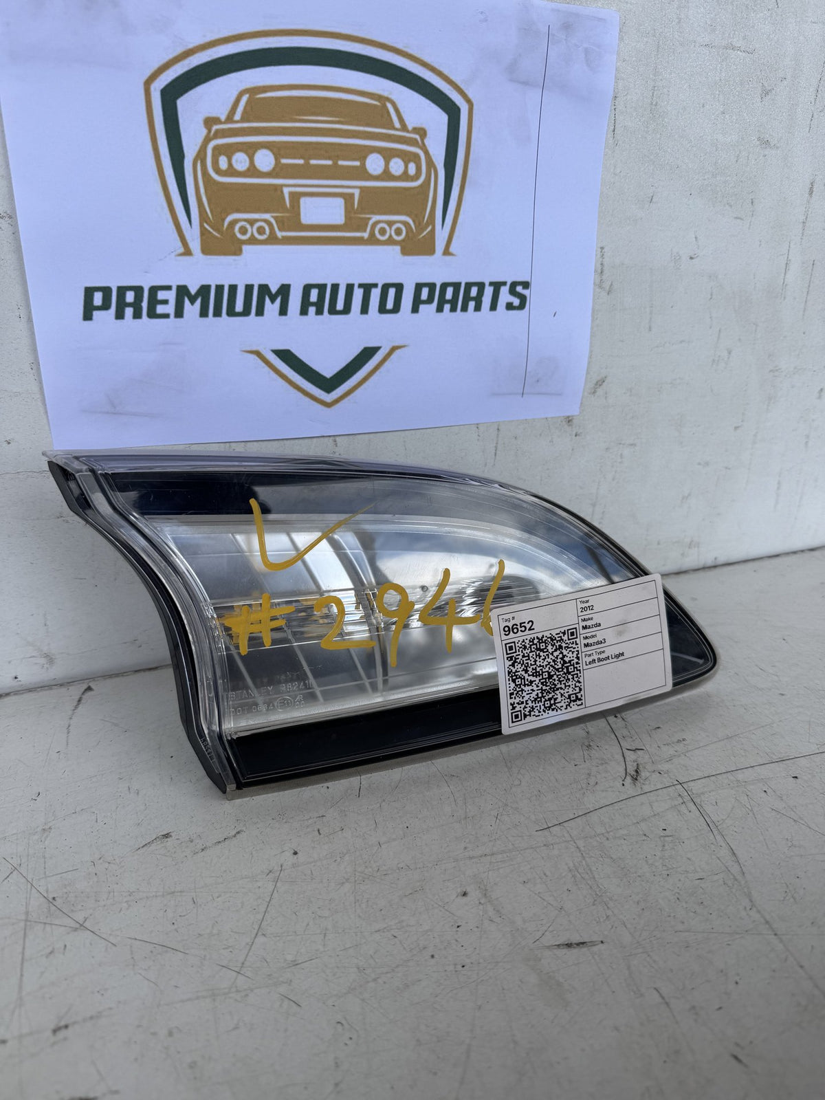 2012 Mazda Mazda3 Hatchback Left Boot Light