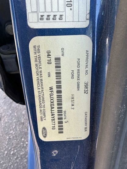 2010 Ford Fiesta Zetec WS