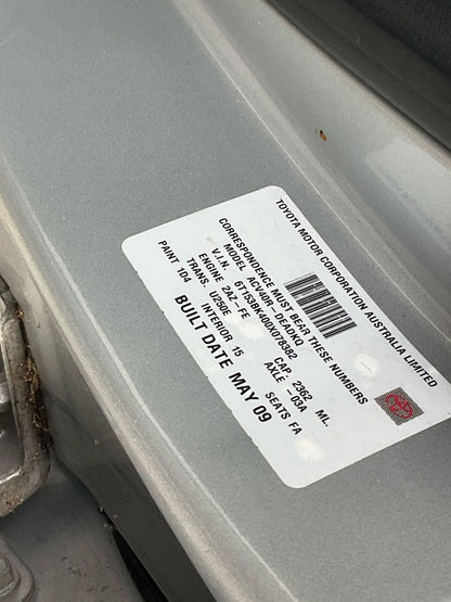 2009 Toyota Camry Altise XV40