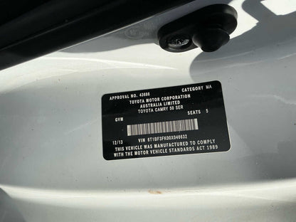2013 Toyota Camry Altise XV50