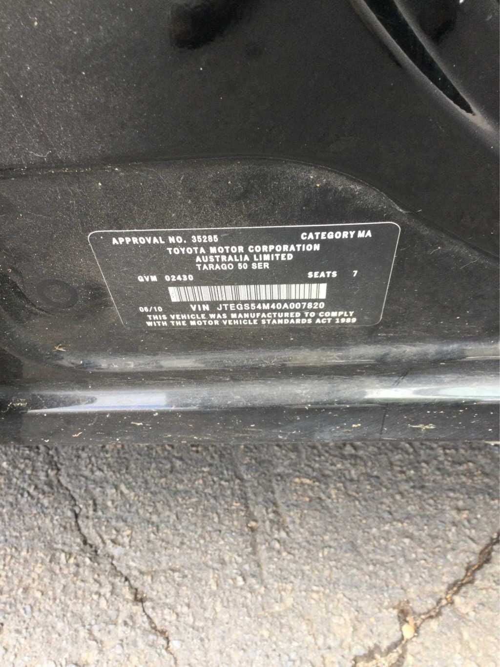 2010 Toyota Tarago R50