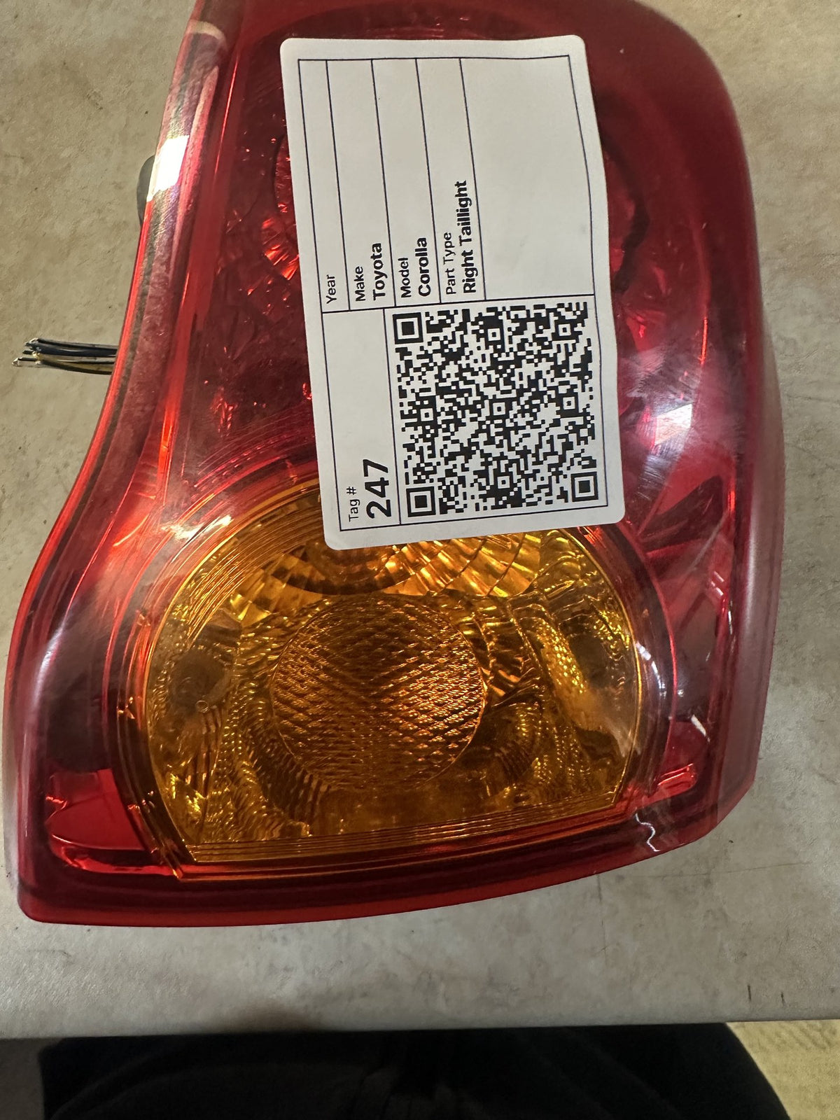 2007-2012 Toyota Corolla Right Taillight 12515