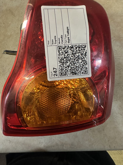 2007-2012 Toyota Corolla Right Taillight 12515