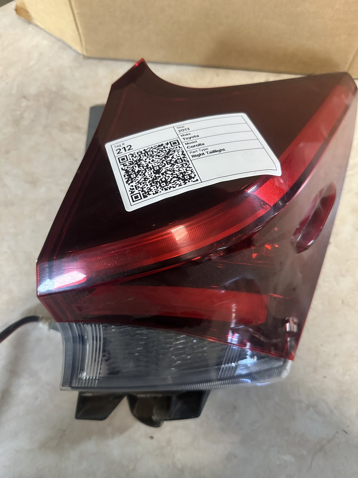 2012-2018 Toyota Corolla Hatchback Right Taillight 12602
