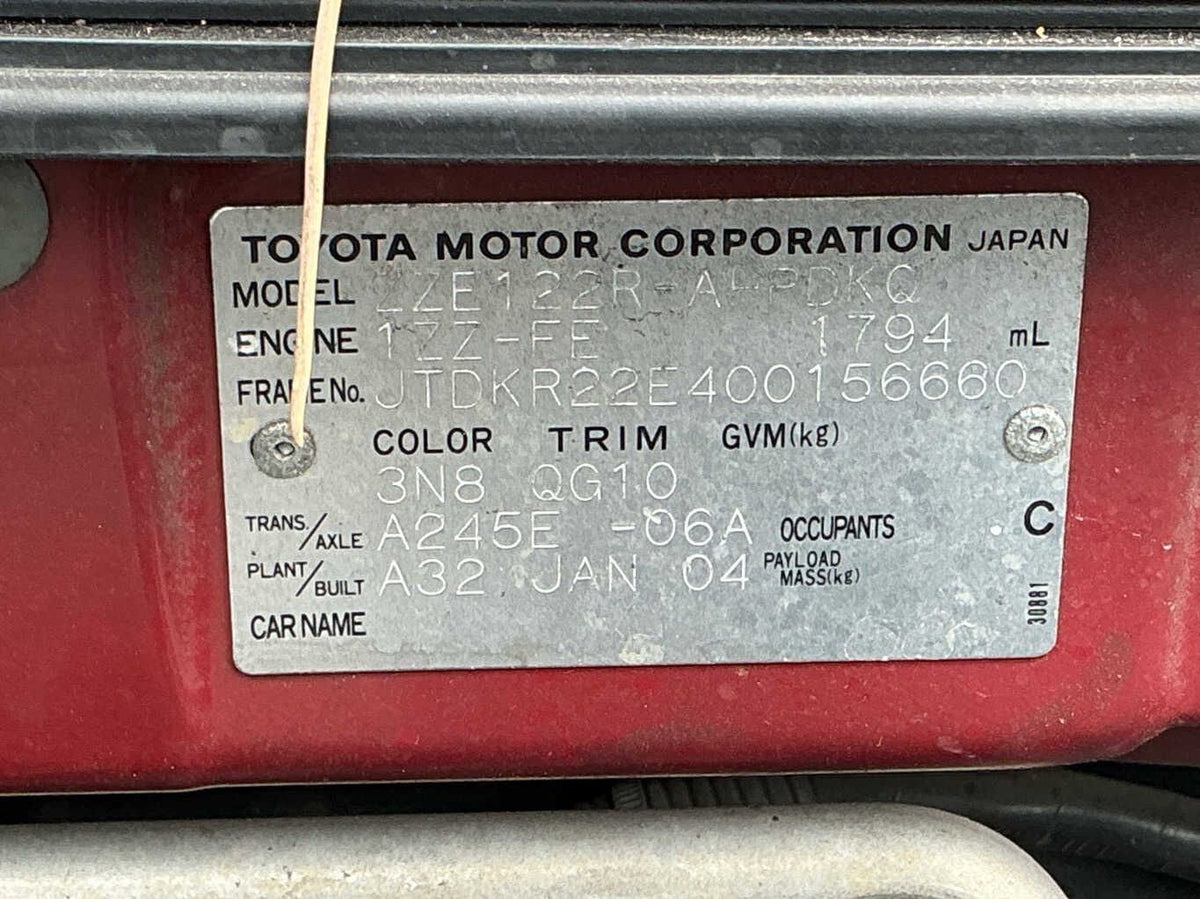2004 Toyota Corolla Conquest Seca E120