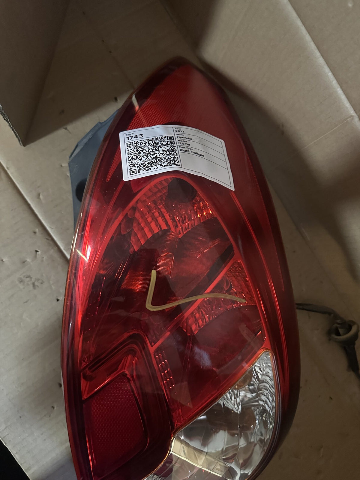 2012 Hyundai i20 5d Active - Right Taillight