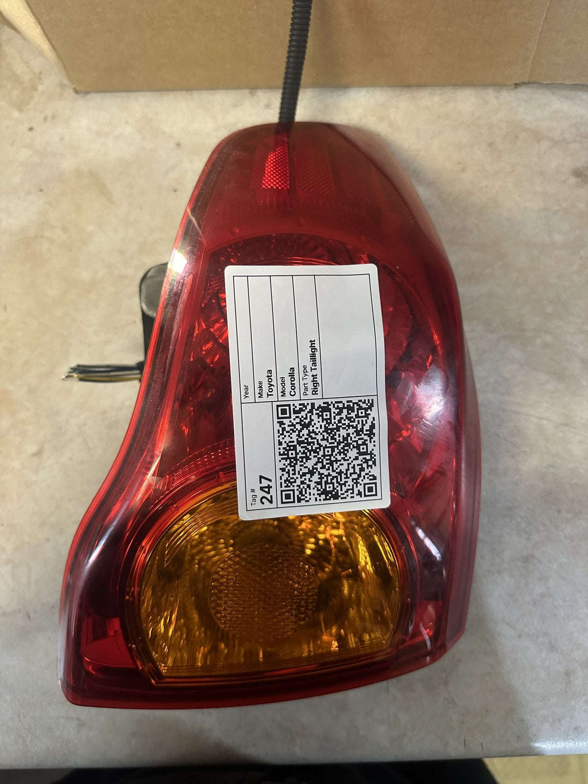 2007-2012 Toyota Corolla Right Taillight 12515