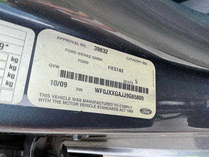 2009 Ford Fiesta Zetec WS