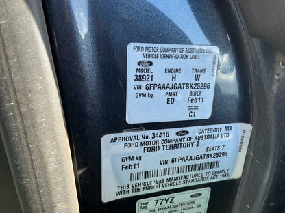 2011 Ford Territory TX SY