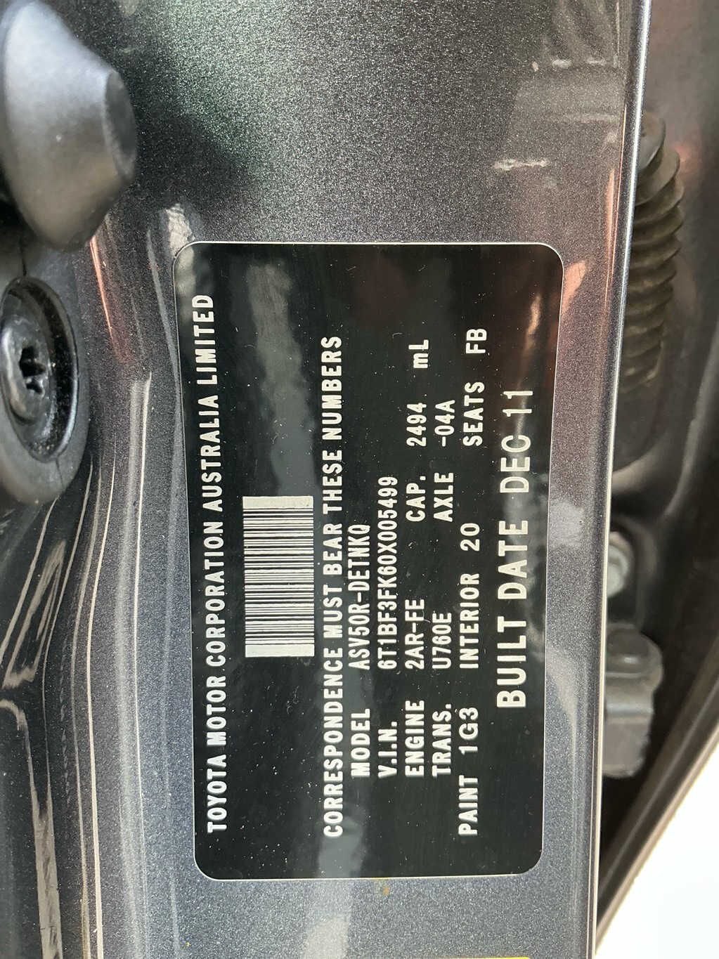2011 Toyota Camry XV50