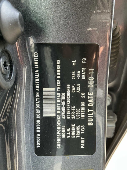 2011 Toyota Camry XV50