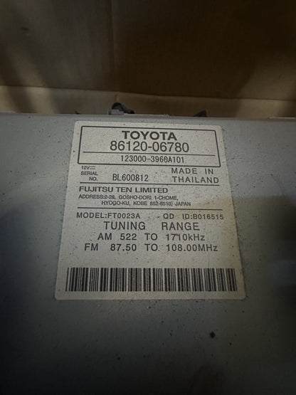 2014 Toyota Camry Camry Asv50r Sedan Stereo Head Unit 8612006780